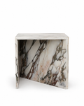 Mesa Lateral Box X em pedra natural Olivah