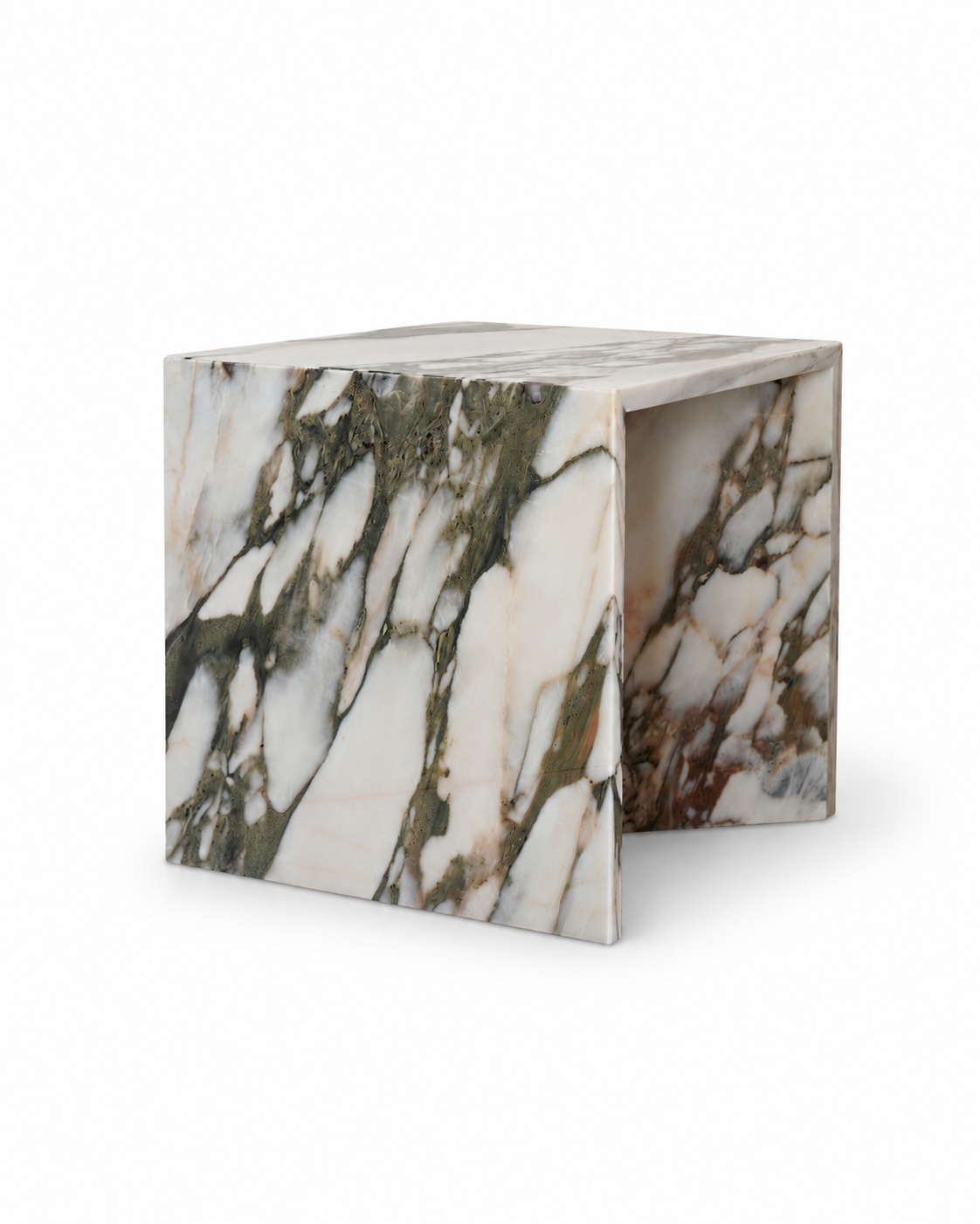 Mesa Lateral Box X em pedra natural, perspetiva