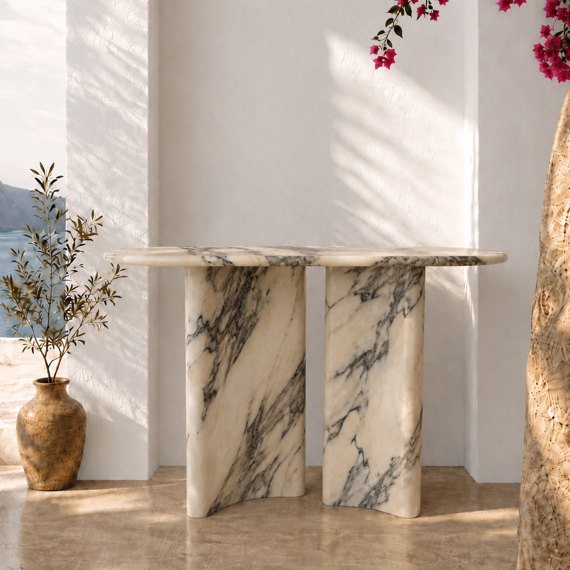 Consola Milos em ambiente, Olivah